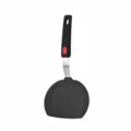 Paletta in silicone per padella antiaderente, spatola da cucina nera manico inox. - Spatola Rotonda Grande