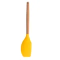 Wooden handle silicone spatula for daily cooking and baking, essential kitchen utensil item. - Spatula