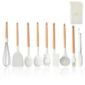 Juego de utensilios de cocina de silicona con mangos de madera para sartenes antiadherentes. - Cubo de Almacenamiento Cuadrado Juego de 10 Piezas Estilo Uno