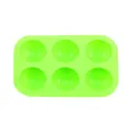 6 cavity silicone half sphere mold for ice spheres chocolate and DIY baking crafts green color - Rounded Corner Style / Green