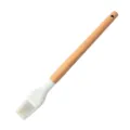 Pincel de Cocina de Silicona con Mango de Madera Blanco Brocha de repostería para hornear - Pincel de Aceite