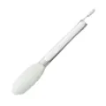 Pinza de cocina blanca de silicona con mango de acero inoxidable para cocinar y servir. - Clip de Comida