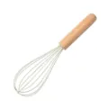 Batidor de silicona con mango de madera utensilio de cocina para repostería color beige - Batidor Pequeño