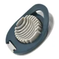 Kitchen egg slicer tool with durable stainless steel wires and plastic body for easy slicing. - Blue Gray