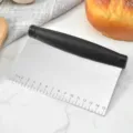 Stainless steel bench scraper with scale for baking dough cutting and kitchen food prep. - Default Style