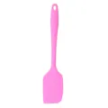 Pink silicone spatula for baking, seamless kitchen scraper tool for cream and butter. - Pink