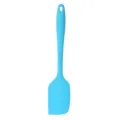 Light blue one-piece silicone spatula for baking, cream mixing and kitchen cooking use. - Blue
