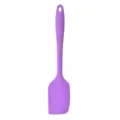 Purple silicone spatula for baking and cooking, integrated design with hanging hole. - Purple