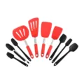 Silicone kitchen utensil set non-stick heat-resistant cooking spatula spoon kitchen tools red black - Mixed Color Set 1