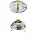 Edelstahl Klappbarer Gemüsedampfer Korb für Küche Kochen Dampfgarer Zubehör - 9 Zoll Klappbarer Fuß Geschliffener Dampfgarbkorb