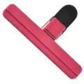 Silicone food bag sealing clip, rose red snack fresh keeping clip with metal spring structure. - L / Rose Red
