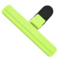 Silicone food bag sealing clip, bright green snack fresh-keeping clamp for kitchen storage. - L / Green