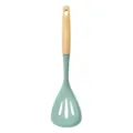 Teal Silicone Slotted Cooking Spatula with Wooden Handle Kitchen Turner Utensil Tool - Slotted Turner
