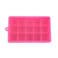 Rosa 15-Gitter Silikon Eiswuerfel Form mit Haengelloch praktisches Kuechen Zubehoer - 15 Raster / Knallpink