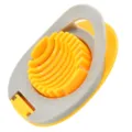 Household egg slicer kitchen tool with stainless steel wires for easy kitchen food preparation - Yellow