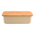 Large capacity bread storage box with wooden lid, perfect for kitchen food preservation. - Pattern #2