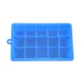 Blaue 15-Gitter Silikon Eiswürfelform mit Deckel, flexible quadratische Eismaschine. - 15 Raster / Seeblau