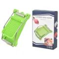 Affettatrice per carne in acciaio inossidabile con base in plastica verde per cucina. - Verde