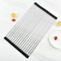 Escurridor de platos enrollable de acero inoxidable para fregadero de cocina plegable. - Escurridor Enrollable