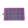 Bac à glaçons en silicone violet à 15 grilles avec couvercle transparent de cuisine - 15 Grilles / Violet