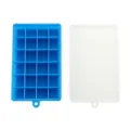 Bac à Glaçons en Silicone 24 Grilles avec Couvercle Moule Carré Bleu Variante - 24 Grilles / Bleu lac