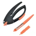 Plastic garlic press and peeler set kitchen gadget multi-functional household tool set - Black