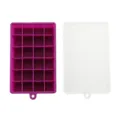 Bac à glaçons en silicone avec couvercle 24 grilles moule à glace flexible cuisine - 24 Grilles / Violet