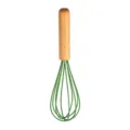 Grüner Silikon Schneebesen mit Holzgriff Küchenhelfer zum Backen und Kochen neu - Schneebesen