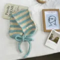 Koreanische Plüsch-Ohrenschützer gestreift Damen Herbst Winter warm süß gebundene Ohrenschützer - Minzgrün