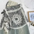 Vintage Paisleymuster unregelmäßiger Wickelrock Lagenlook Taillenzubehör Sommer Detail - Unterteile / Einheitsgröße / Beige