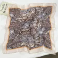Japanese retro lightweight floral square scarf for women vintage autumn neck decorative accessory - Beige