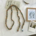 Pluizige lange gebreide trui ketting vintage harige halsketting veelzijdige taille riem dames - 170*1cm / Oranje