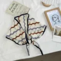 Koreanischer Stil gestricktes hohles Dreieckstuch Damen Sommer Herbst Mode Halstuch Schal - 120*30cm / Weiß
