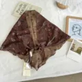 Retro paisley print triangle scarf, lightweight versatile headscarf and decorative waist wrap. - Brown Paisley / 120*45cm