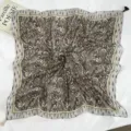 Κλασικό τετραγωνικό μαντήλι με σχέδιο paisley και φούντες στις γωνίες, ελαφρύ. - 55*55cm / 07#-Πράσινη Άκρη Πέισλι