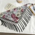New Chinese style ethnic retro printed tassel lace-up triangle scarf versatile summer skirt - One Size / Muted Waist