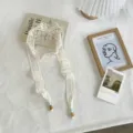 Dulce cinturón de encaje con borla de cuentas para mujer, accesorio de ropa delicado - 02#-Encaje Recto