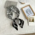Chic black and white printed silk scarf, versatile neckerchief and stylish hair band accessory. - 50*14cm / 05#-Map Print