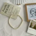 Collier de perles élégant style coréen, vue détaillée, design vintage chic avec perles brillantes. - 18#-Collier Perles Moyennes / Taille unique