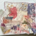 Vintage art floral square silk scarf for women, elegant fashion neckerchief and head wrap. - 110*110cm / Flower