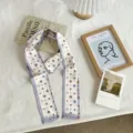 Foulard Twilly en soie à imprimé géométrique chic pour femme, écharpe longue et élégante. - 01#-Foulard Géométrique / Taille unique