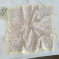 Spring summer cotton paisley square scarf yellow border floral headscarf stylish neck wrap - Yellow