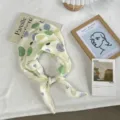 Chic floral dot triangle scarf for women, stylish spring and summer daily sun protection headwear. - Pale Green