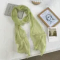 Foulard mousseline unie leger printemps ete echarpe de cou elegante chassole femme mode - 190x19cm / Vert