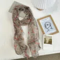 Stylish long gradient patterned scarf, casual versatile lightweight neck wrap for women. - 05#-Red Paisley