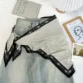 Chic retro color-blocking triangle scarf detail, stylish versatile neck or waist decoration. - Beige