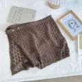 Bruine gehaakte gebreide minirok voor vrouwen zomermode uitgeholde strand wikkelrok - Bottoms / Bruin