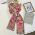 Vue détaillée de l'écharpe fine rose à motif cachemire, accessoire élégant pour femmes. - 07#-Carreaux Rose / 144*12cm