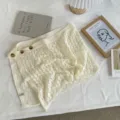 Witte gebreide opengewerkte rok verlenging gelaagde rok met knopen in vintage chic stijl - Bottoms / Wit