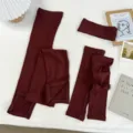 Lightweight solid color sun protection sleeve hairband set, soft versatile fabric accessories. - One Size / Chocolate Brown